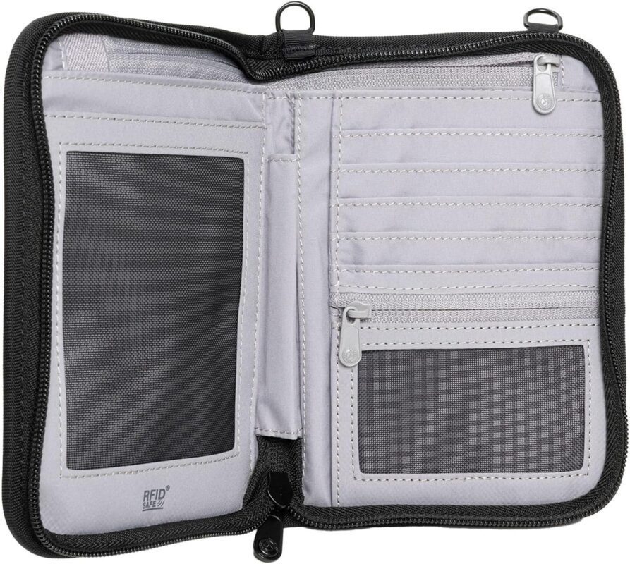 pacsafe rfid v150 anti theft passport wallet black image