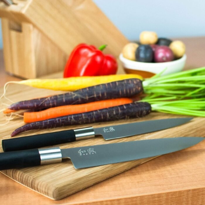 kai wasabi 8 chef's balck knife image