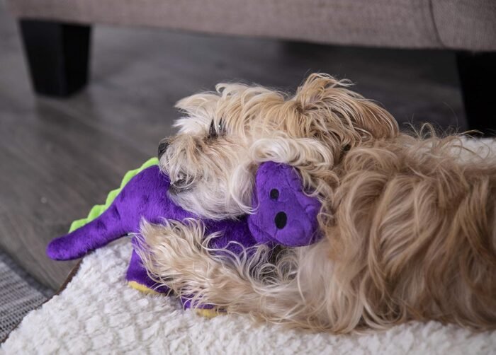 go dog bruto plush dog toys small purple image
