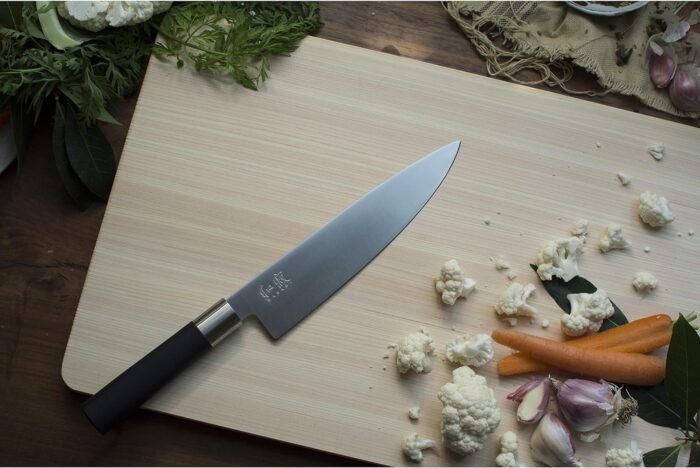 kai wasabi 8 chef's balck knife image