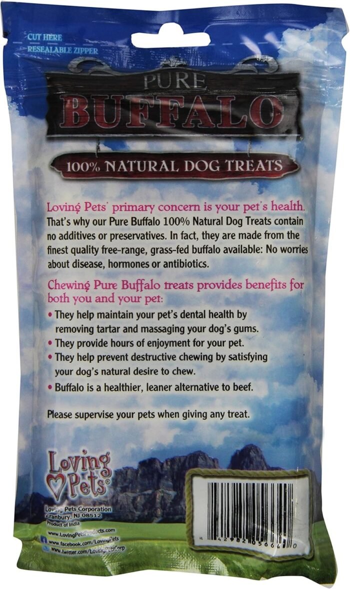 loving pets 4 inch pressed buffalo bully bones 5 pack image