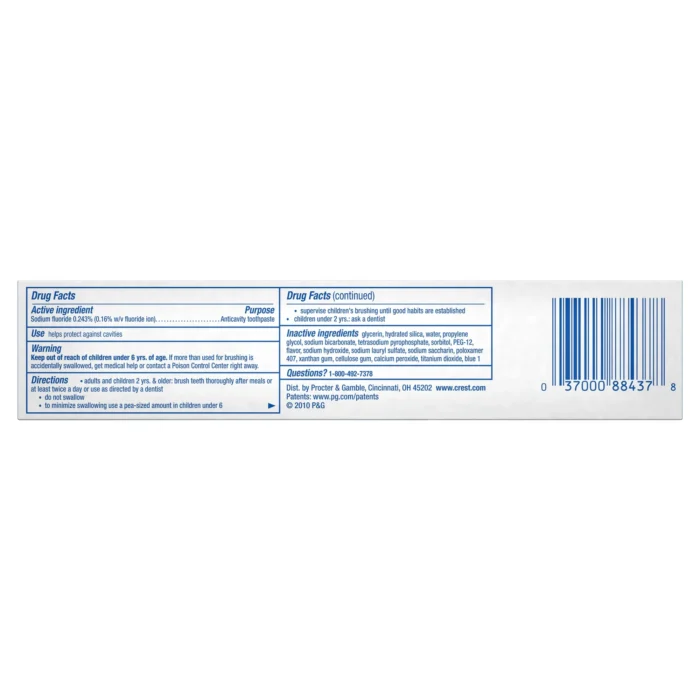 crest baking soda peroxide whitening toothpaste image