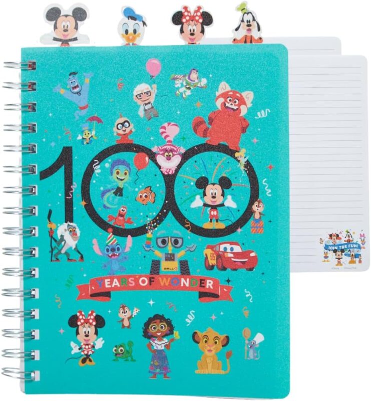 disney 100 anniversary tab journal notebook turquoise book image