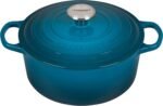 le creuset 4.5 qt round dutch oven deep teal image