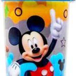 mickey mouse reusable tumbler cup with lid & straw image