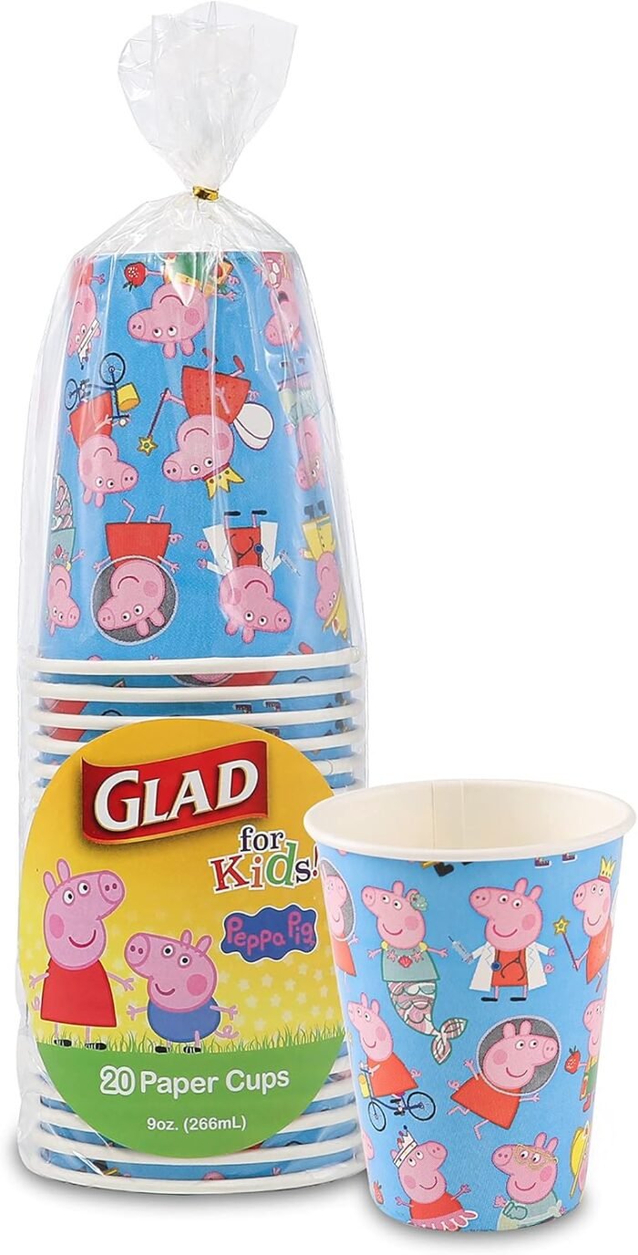 glad peppa pig paper cups 9 oz 20 ct image