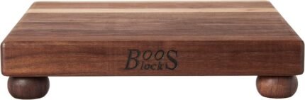 john boos b series square wood cutting board with feet walnut image
