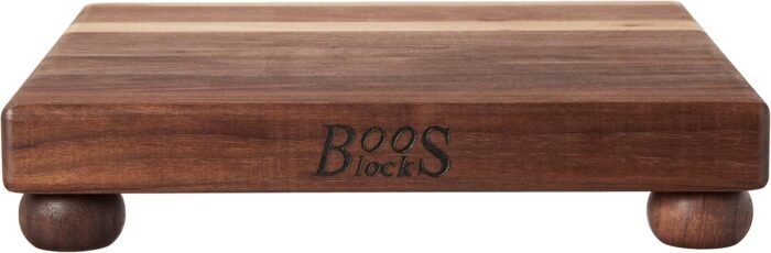 john boos b series square wood cutting board with feet walnut image