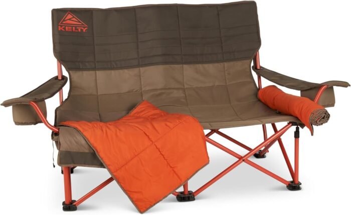 kelty low loveseat nest 2 person chair with blankets beluga image