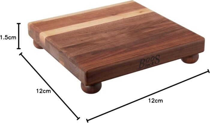 john boos b series square wood cutting board with feet walnut image