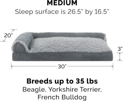 furthaven pillow dog bed stone gray medium image