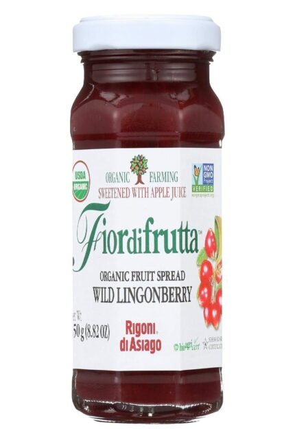 rigoni di asiago organic wild ligonberry fruit spread bottle image
