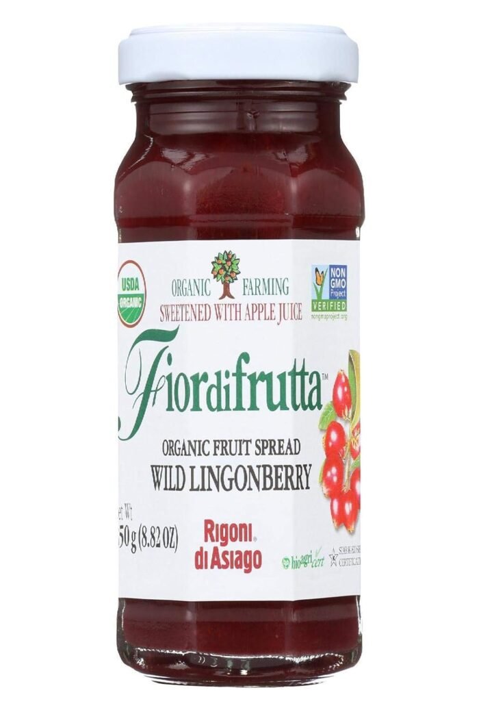 rigoni di asiago organic wild ligonberry fruit spread bottle image