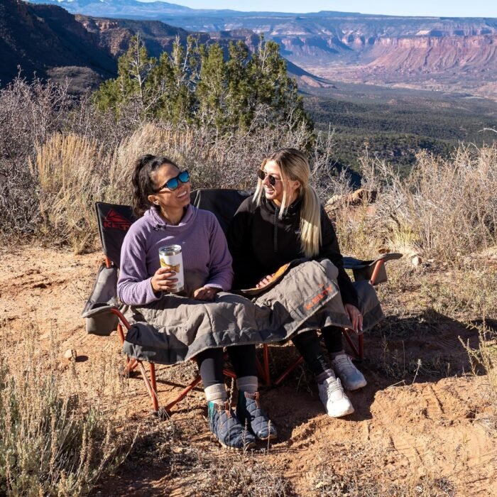 kelty low loveseat nest 2 person chair with blankets beluga image