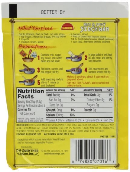 snbird seasoning mix hot spicy szechwan pack image