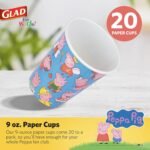 glad peppa pig paper cups 9 oz 20 ct image