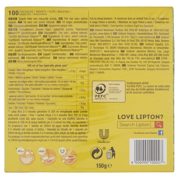lipton yellow label 100 tea bags image