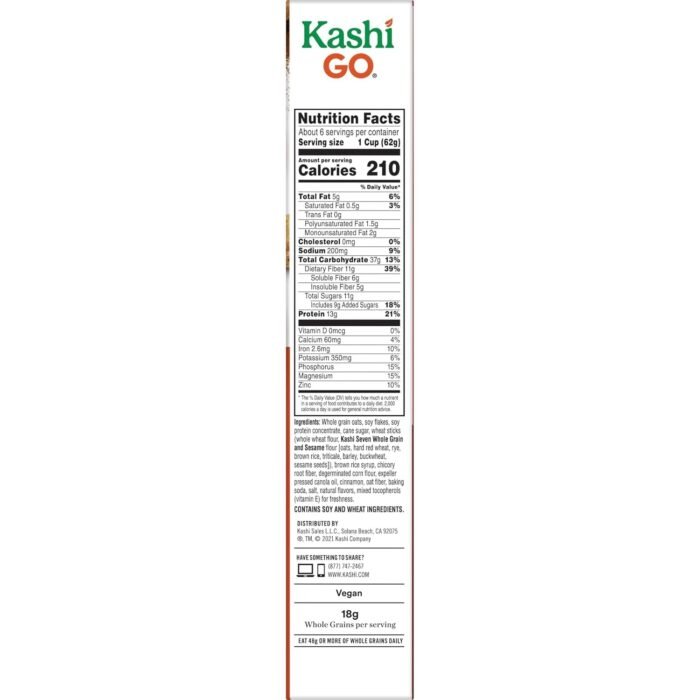 kashi go breakfast cereal cinnamon crisp pack image