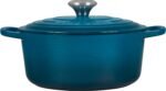 le creuset 4.5 qt round dutch oven deep teal image