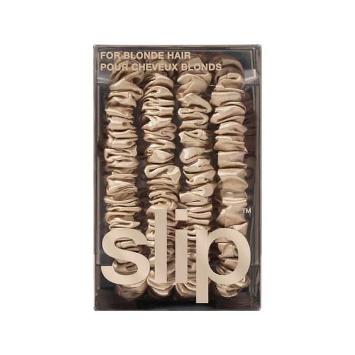 slip silk skinny scrunchies blonde image