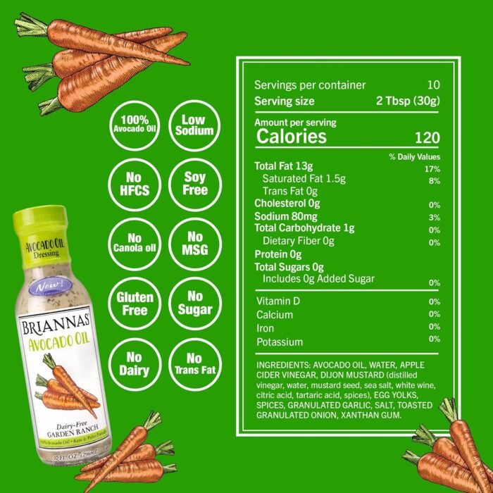 briannas avocado oil garden ranch dressing image