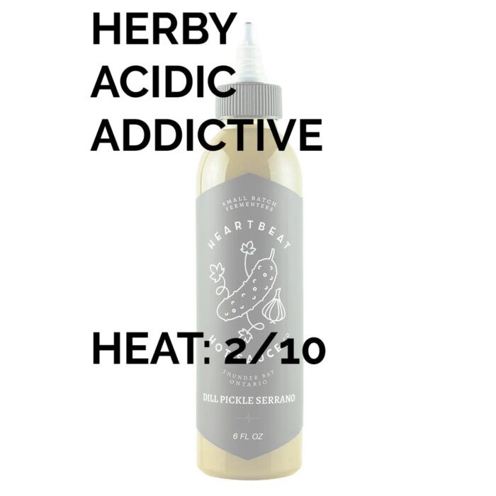 hearbeat dill pickle serrano hot sauce bottle image