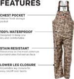 grundens mens netune fishing bib pants camo stone image