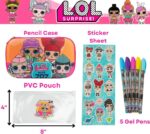 lol surprise dolls pencil case with stickers & gel pens image