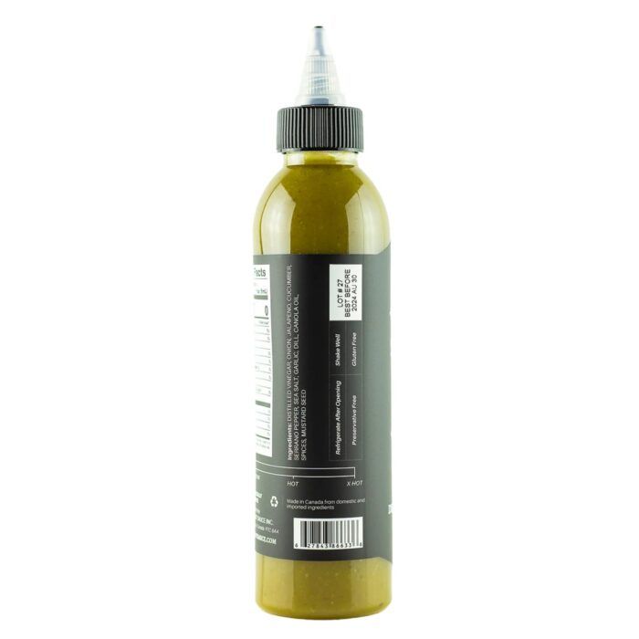 hearbeat dill pickle serrano hot sauce bottle image
