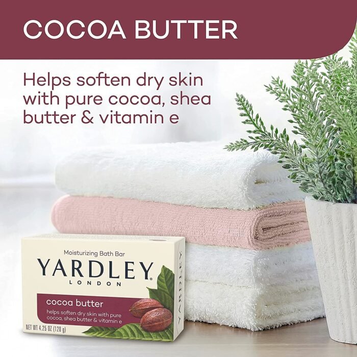 yerdley london moisturizing bath bar cocoa butter pack details image