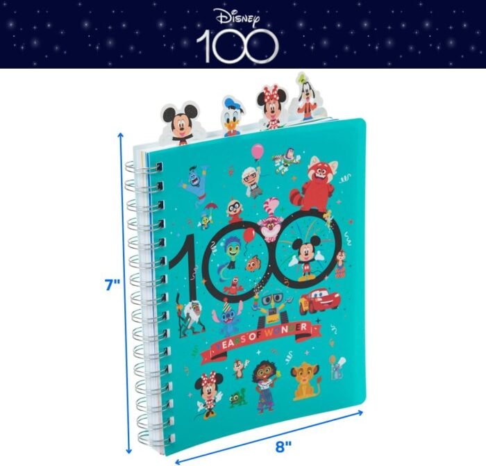 disney 100 anniversary tab journal notebook turquoise book image