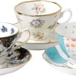 100 years teacup & saucer 5 piece set 1900 1940 image