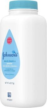 johnsons baby powder with aloe $ vitamin bottle image