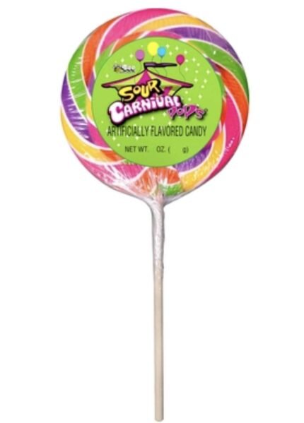 sour apple carnival swirl lollipops image