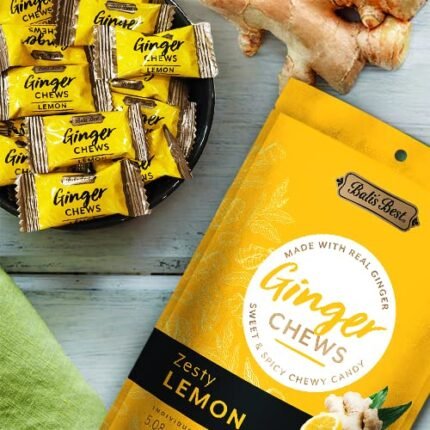 balis best ginger chews zesty lemon flavor pack image