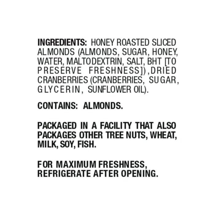 fresh gourmet honey almonds & cranberries pack image