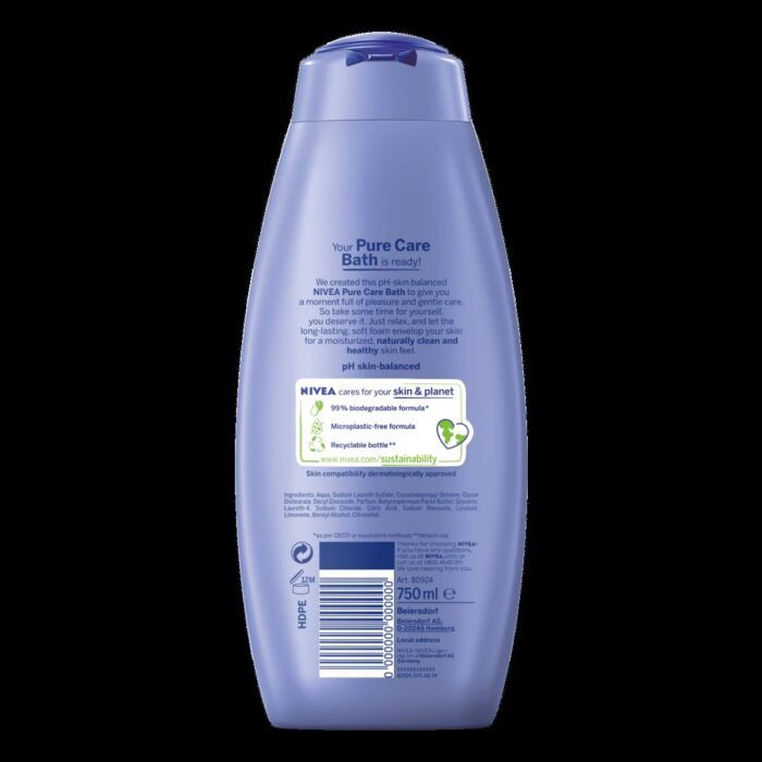 nivea smooth shower cream shea & gentle perfume 750 ml bottle image