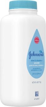 johnsons baby powder with aloe $ vitamin bottle image