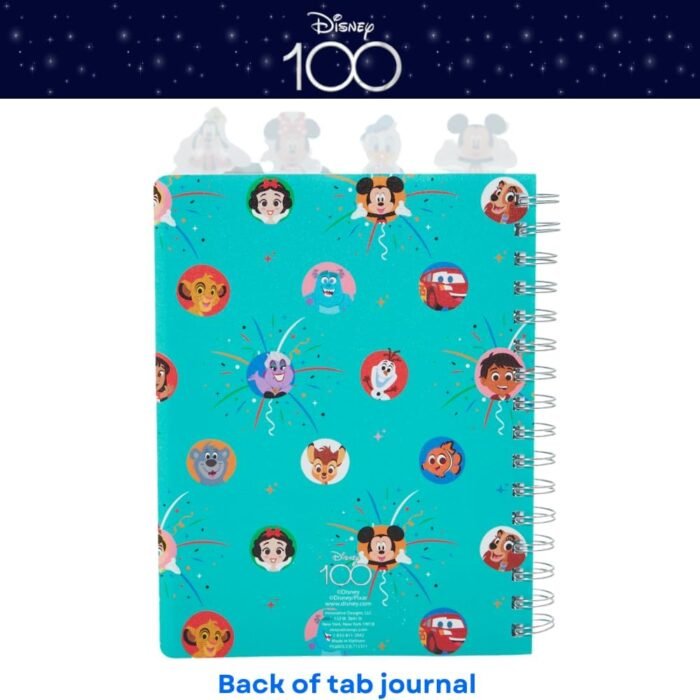disney 100 anniversary tab journal notebook turquoise book image