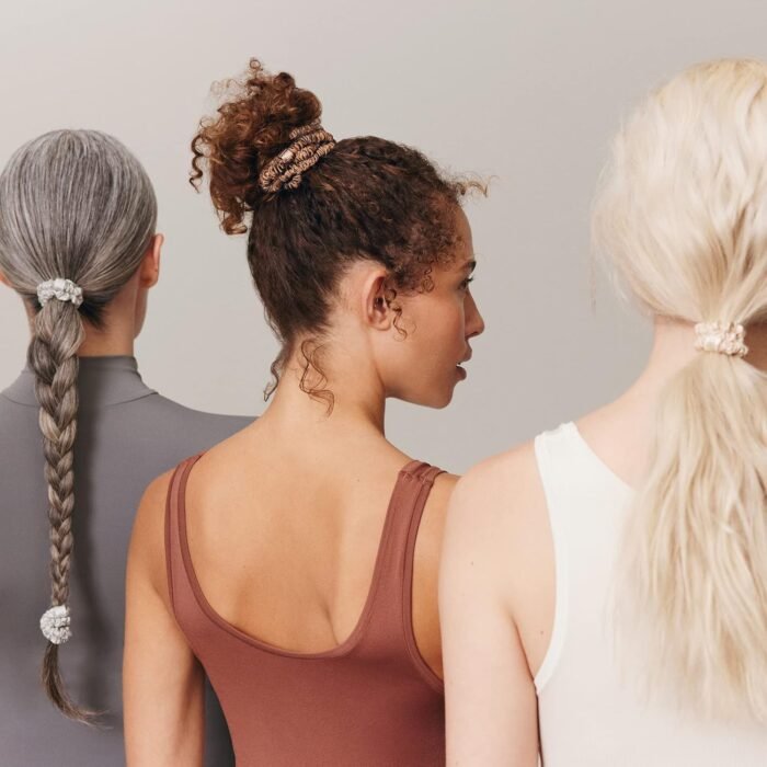 slip silk skinny scrunchies blonde image