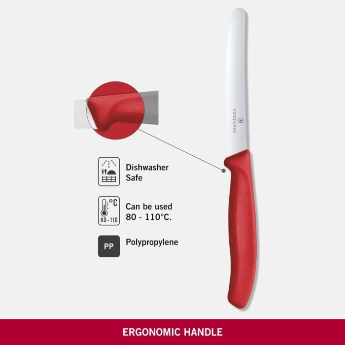 victorinox swiss classic 4.3 serrated tomato red knife image
