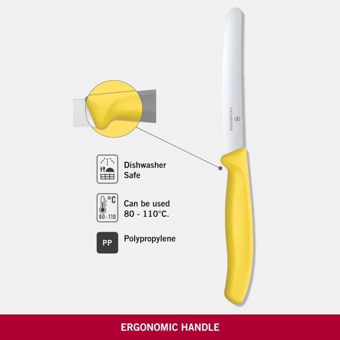 victorinox swiss classic 4.3 serrated tomato yellow knife image
