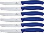 victorinox swiss classic 6 blue tomato and table knife set image