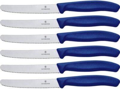 victorinox swiss classic 6 blue tomato and table knife set image