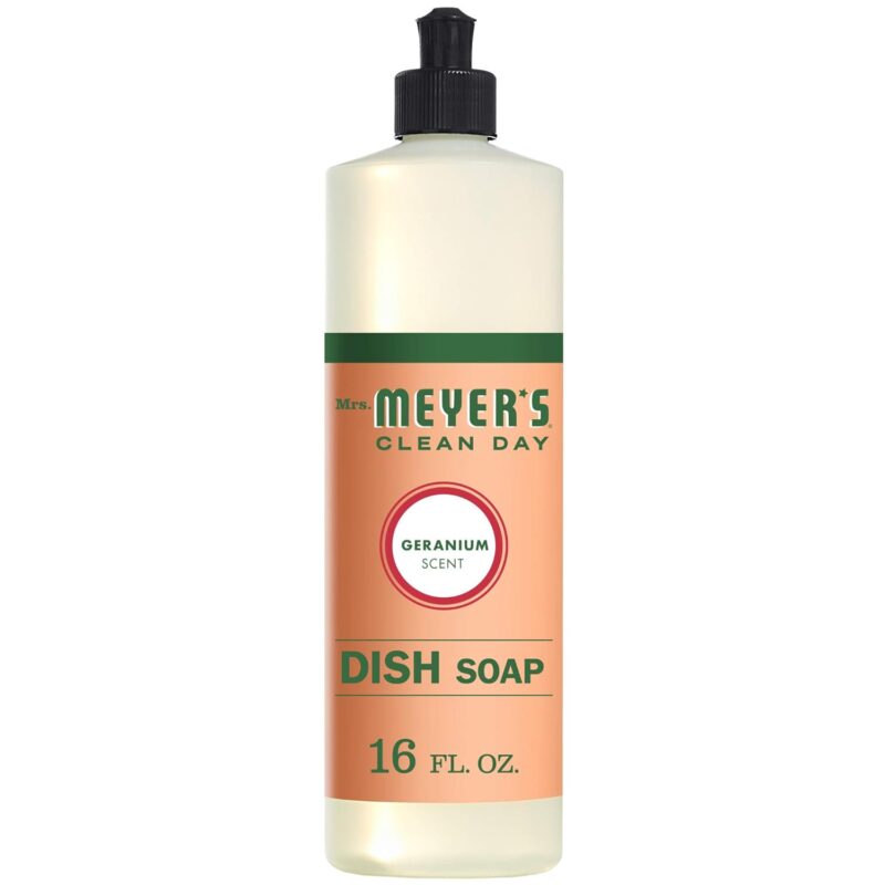 mrs meyer's liquid dish soap geranium 16 oz bottle image