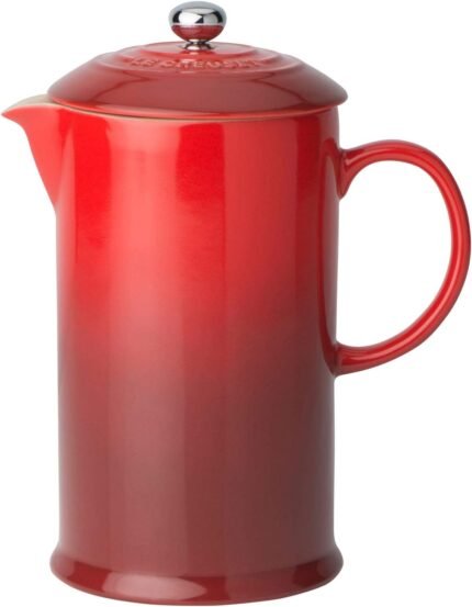 le creuset stoneware french press cerise 34 oz image