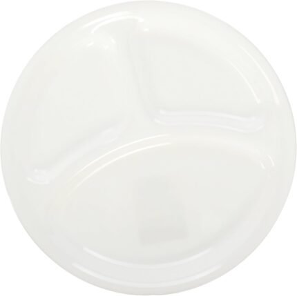 winter frost drivided plate 26 cm 10.25 inch plain white plate image