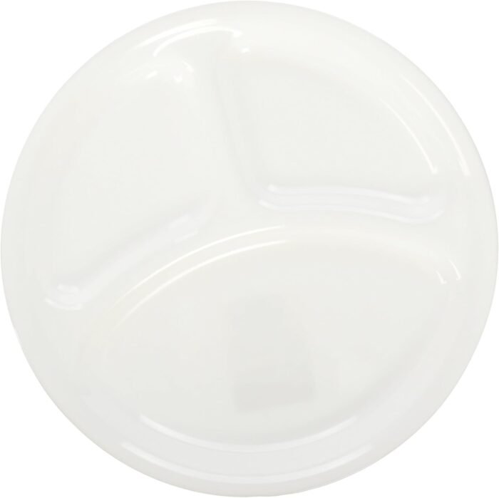 winter frost drivided plate 26 cm 10.25 inch plain white plate image