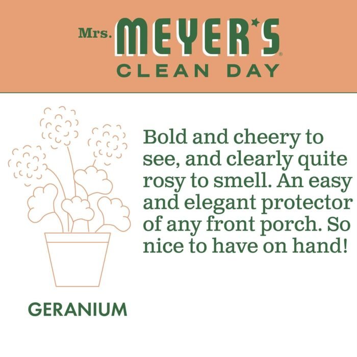 mrs meyer's liquid dish soap geranium 16 oz bottle image