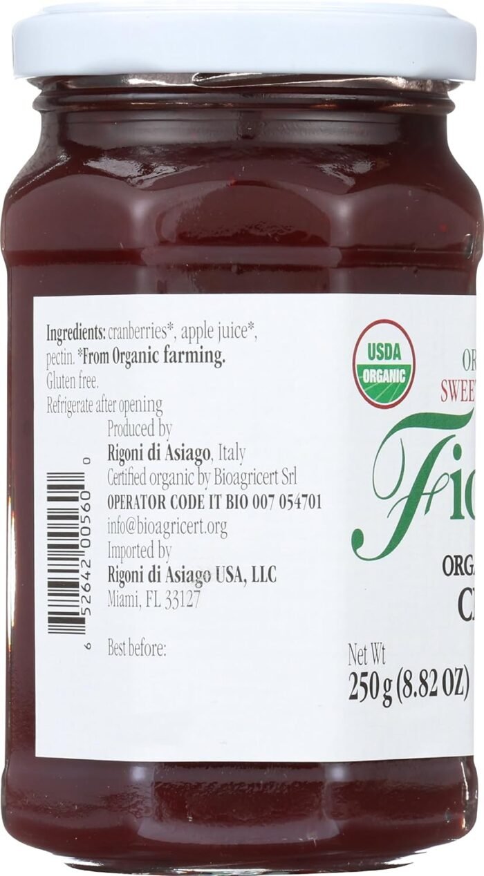 fior di frutta organic fruit spread canberry bottle image